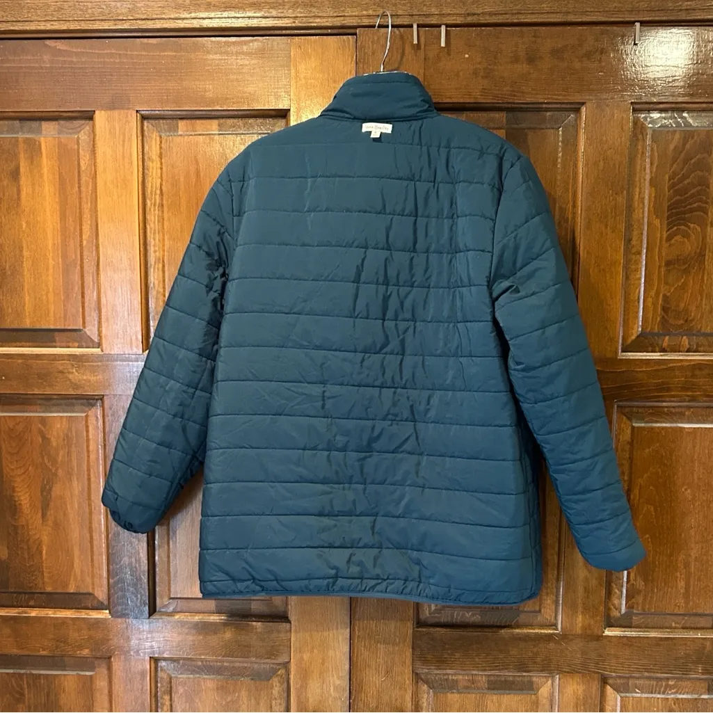 Vera Bradley Reversible Puffer Jacket Coat Textured Garden Blue Size XL - Image 4