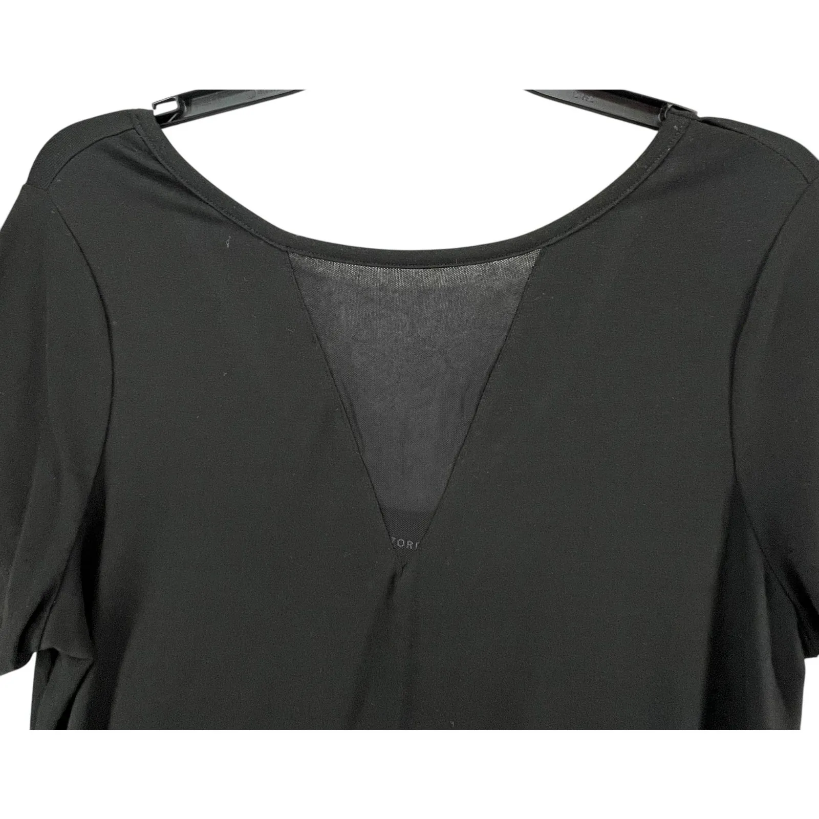 Torrid Bodysuit Womens 1X Black Short Sleeve Mesh Sheer Inset Stretch Modern NEW - Image 3