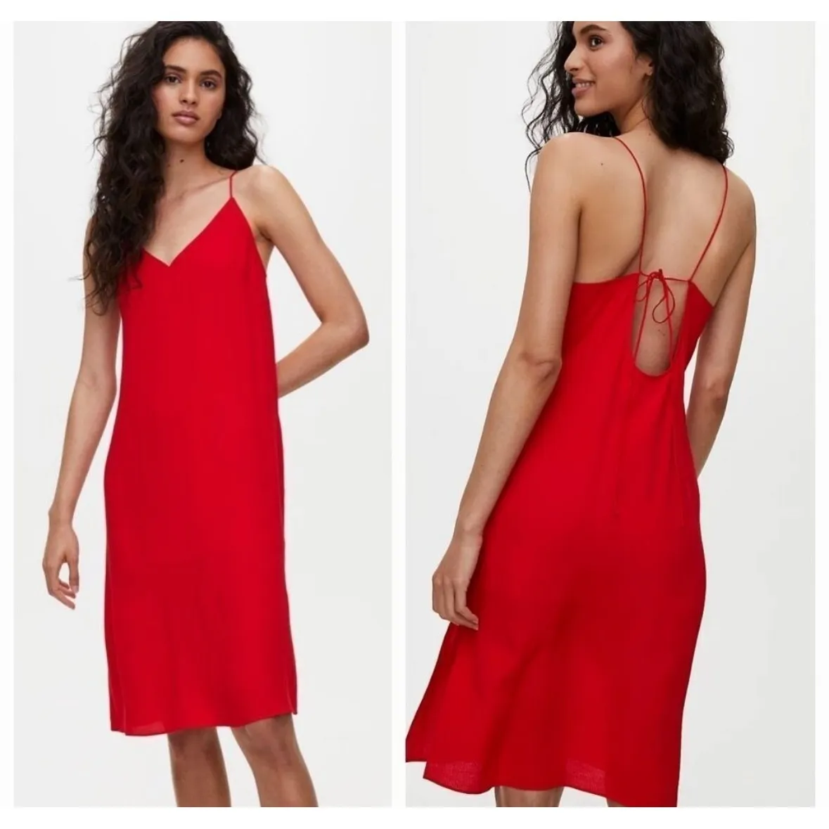 Wilfred‎ Free Slip Dress Mini Red Sleeveless Casual Back Tie XXS - Image 2