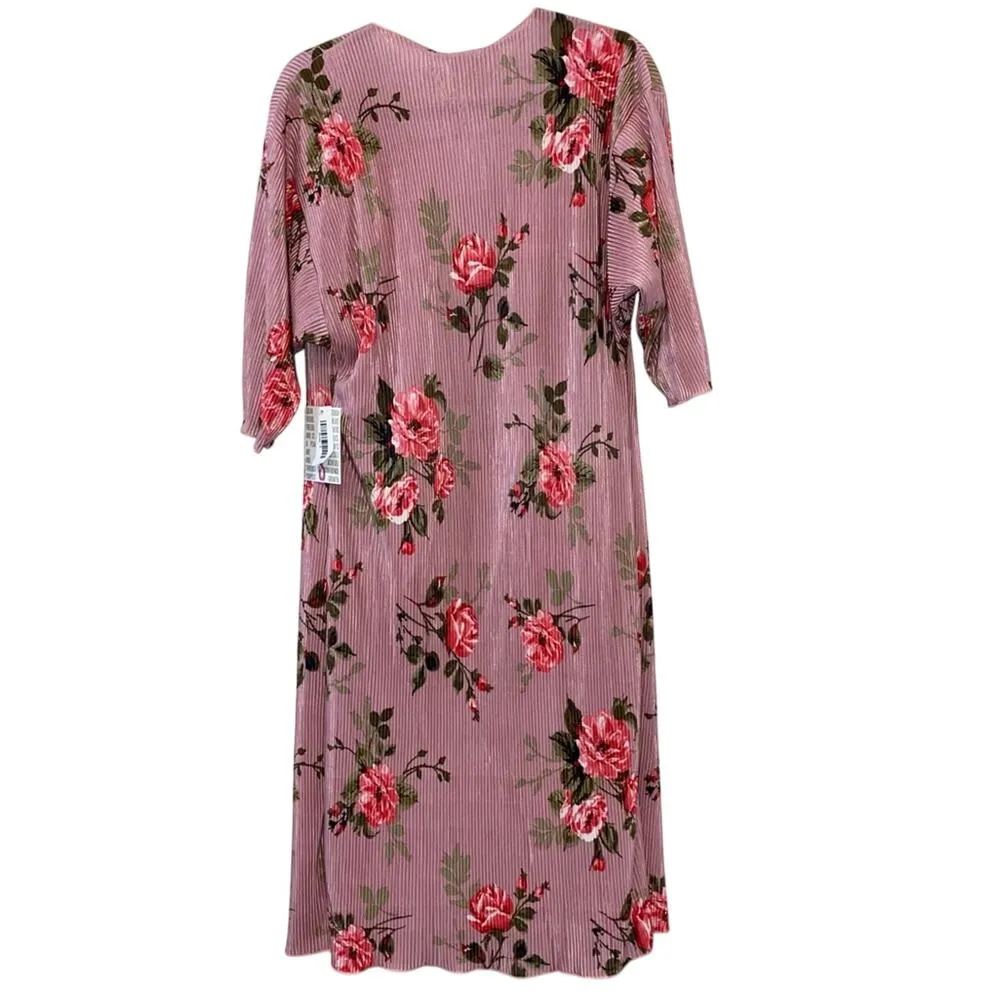 NWT LulaRoe Shirley Pink Floral Kimono - Image 2