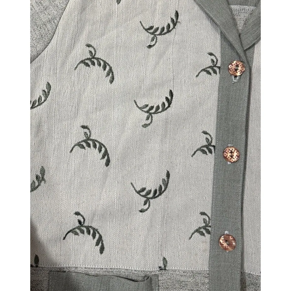 VTG 80s Office Lady Saint Germain Paris Sz L Grandma Meet CottageCore DeadStock Green Size L - Image 8