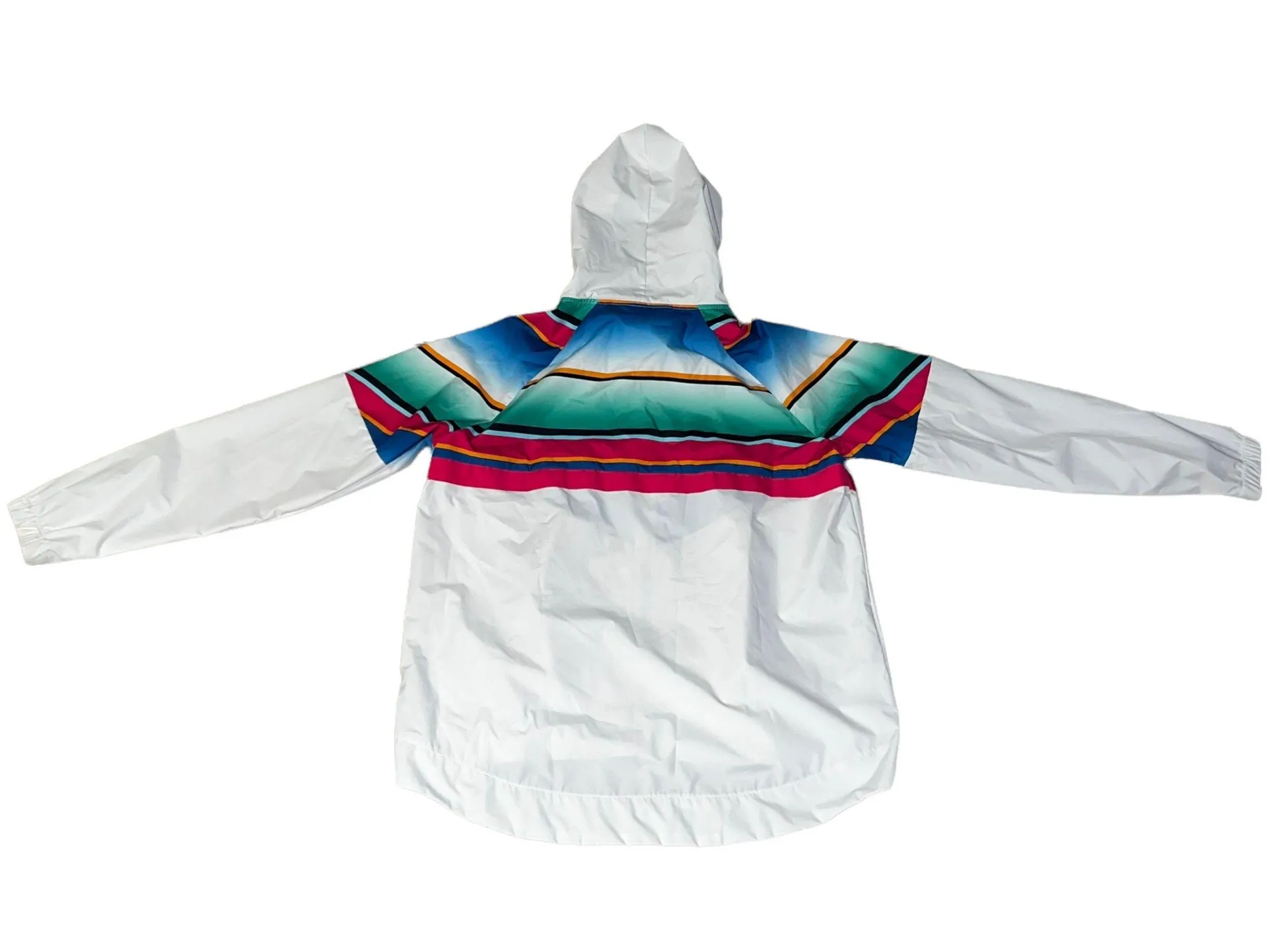 Windbreaker Adult Jacket White Striped Casual Color Block Women’s Size L/XL - Image 12