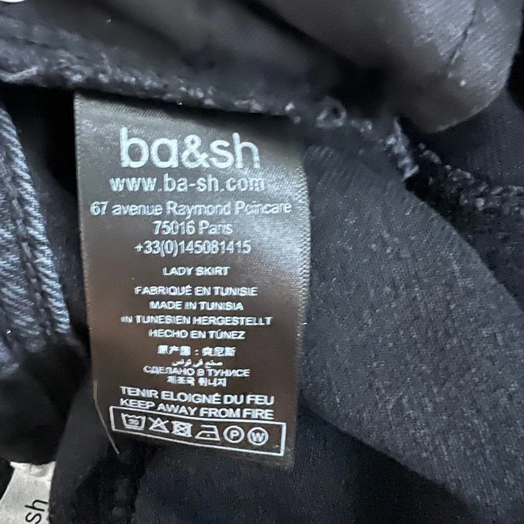 ba&sh Black Volentia Denim Midi Skirt Volé Blackstone A-Line Size 8 - Image 9