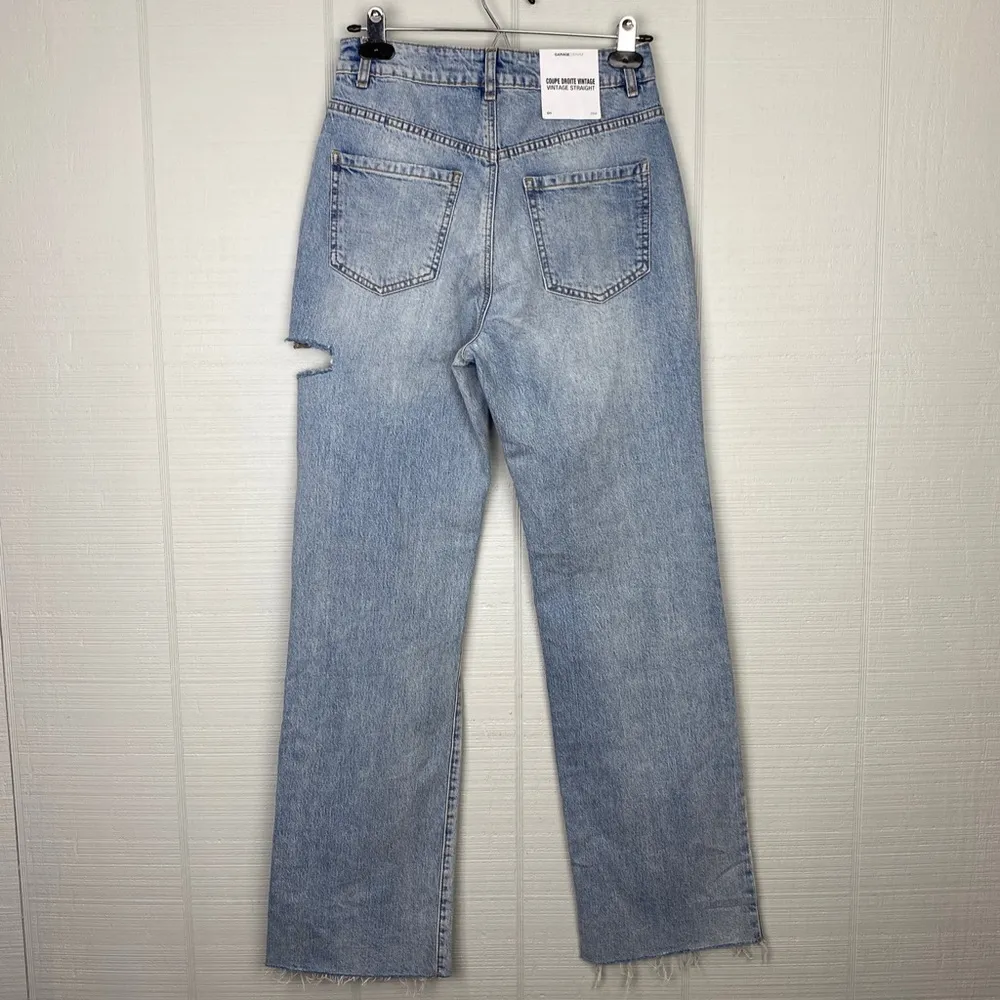 NWT Garage Denim 90s Relaxed Straight Cut Leg Jeans Hayden Blue Distressed - Image 3