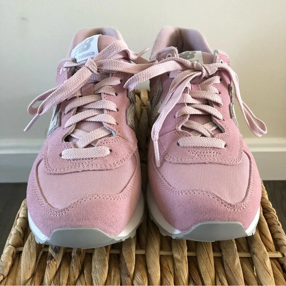 New Balance 574 Light Pink Shattered Pearl Lace Up Sneakers 6.5 - Image 4