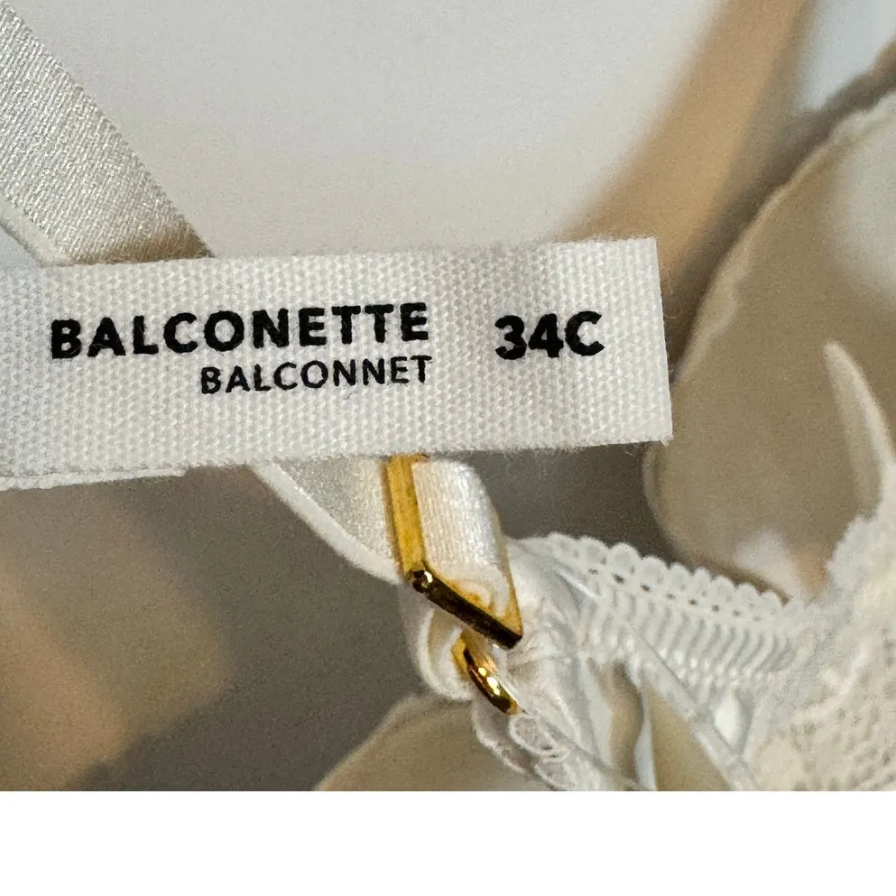 Aerie Womens Balconette Bra 34C Ivory Lace Underwire Full Coverage Padded NWT - Image 7