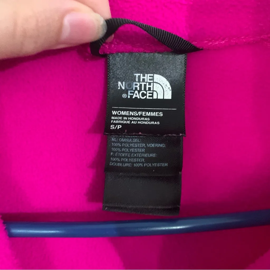 The North Face zip up sweater fuchsia orange logo women’s Size: Small - Image 3