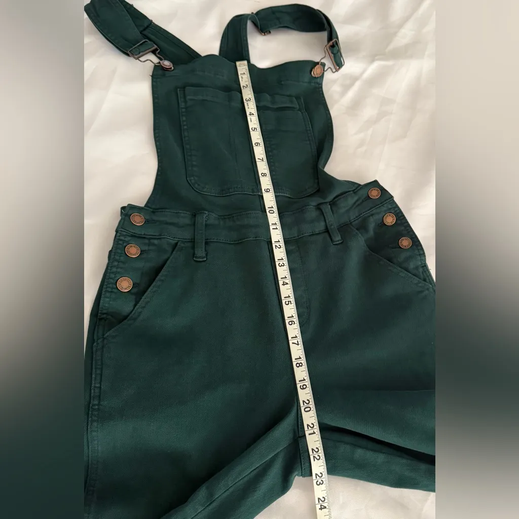 Judy Blue High Waist Green Boyfriend Double Cuff Overalls 88789 Size M - Image 11