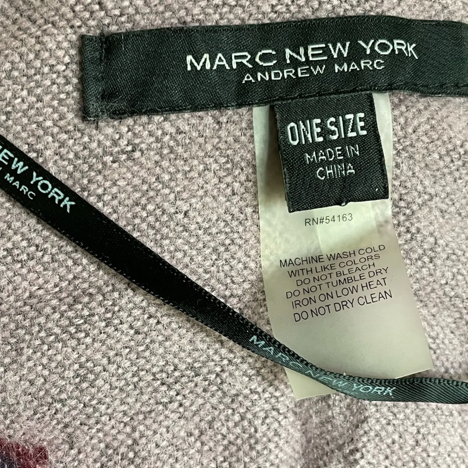 Marc New York Andrew Marc Paisley Wine Poncho Wrap Leather tie Tassels One Size - Image 3