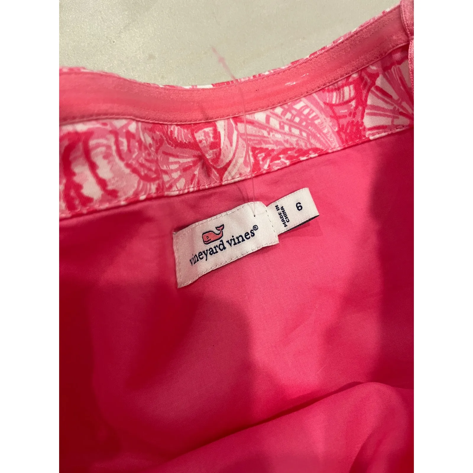 Vineyard‎ vines pink shell strapless dress 6 beach cruise summer lilly - Image 2