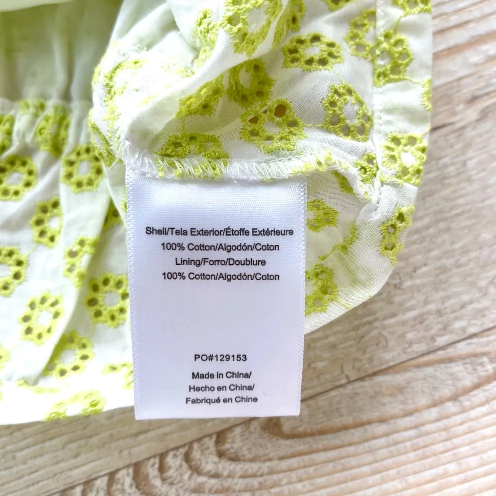 ModCloth Darling For The Prairie Peplum Tank Top | White/Lime Floral‎ Small - Image 4