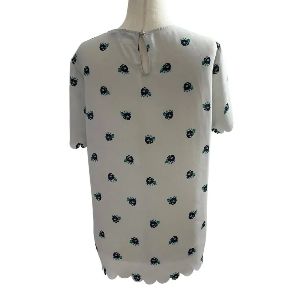 Banana Republic Women Size Small Floral Gray Shirt Blouse 27-132 - Image 4