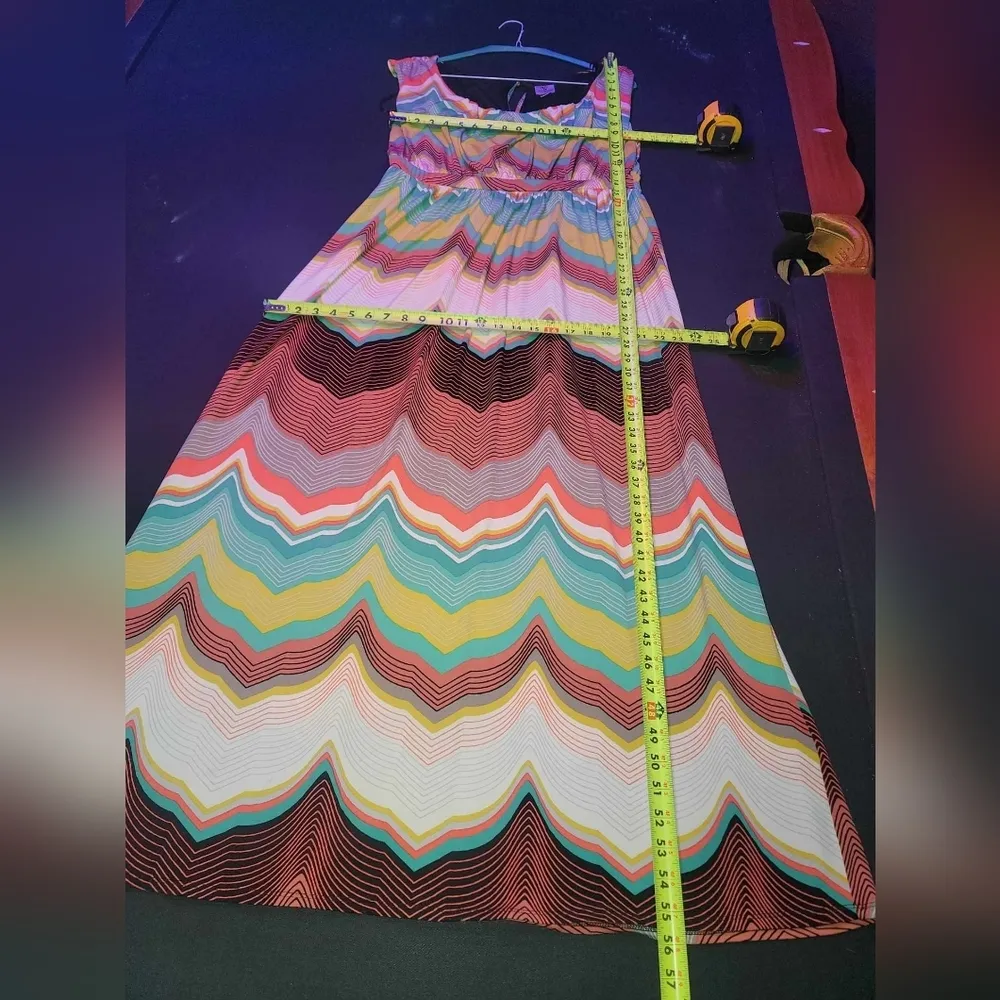 Worthington Women's Multicolor Polyester Scoop Neck Sleeveless Long Maxi Dress L - Image 12