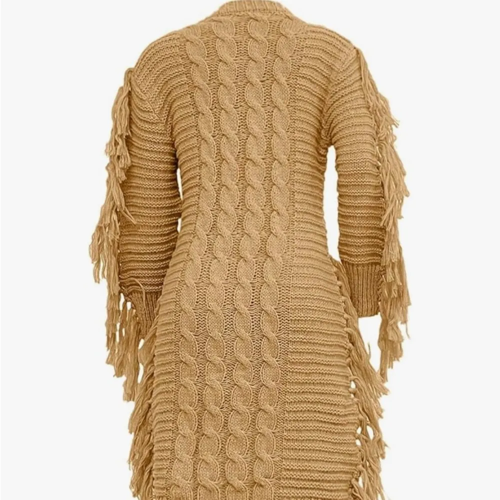 Fancy dream M Women's Bodycon Pullover Tassels Sweater Dress, Casual Long Sleeve Size M - Image 7