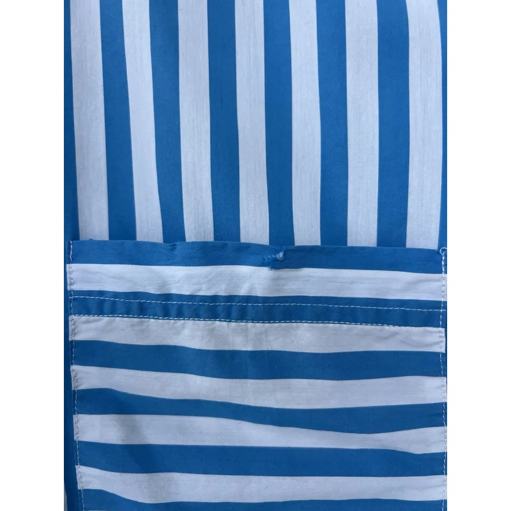 AYR The Deep End Blue White Striped Long Sleeve Button Down Shirt S Oversized - Image 4