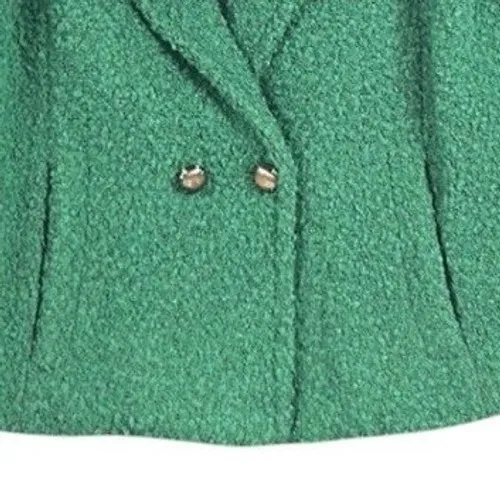 CAbi Wool Blazer Jacket Size 8 Green Kelly Boucle - Image 4