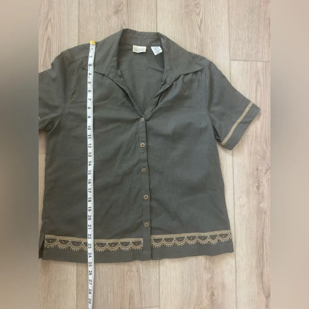 Classic Elements  Gray Linen Blend Shirt 🤎 - Image 2