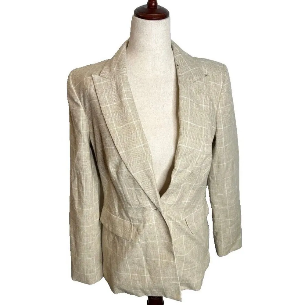 Madewell $178 Womens The Slim Blazer in Glen Plaid Size 0 NQ329 - Image 3