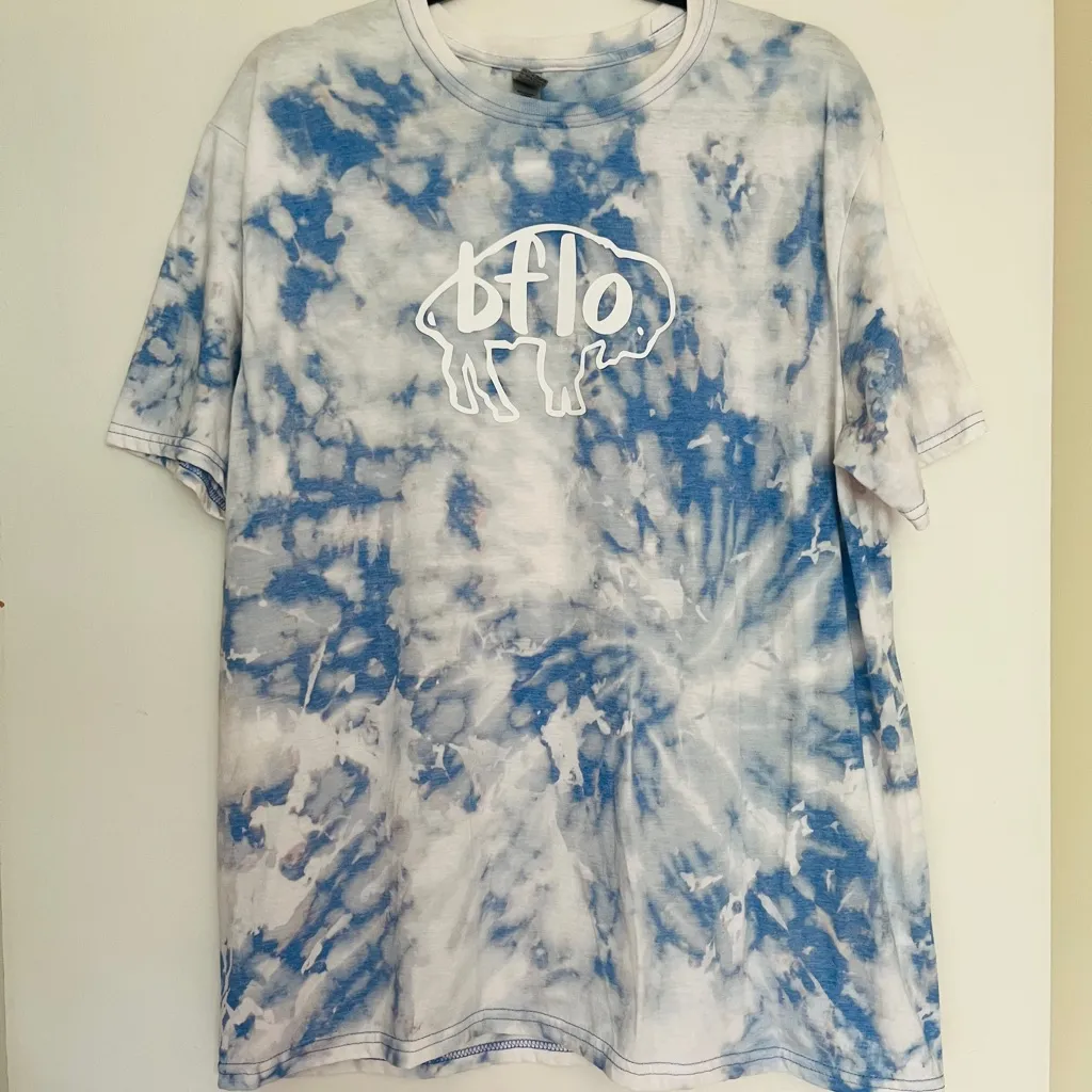 Buffalo bills Blue and White bleached Tie - Image 3