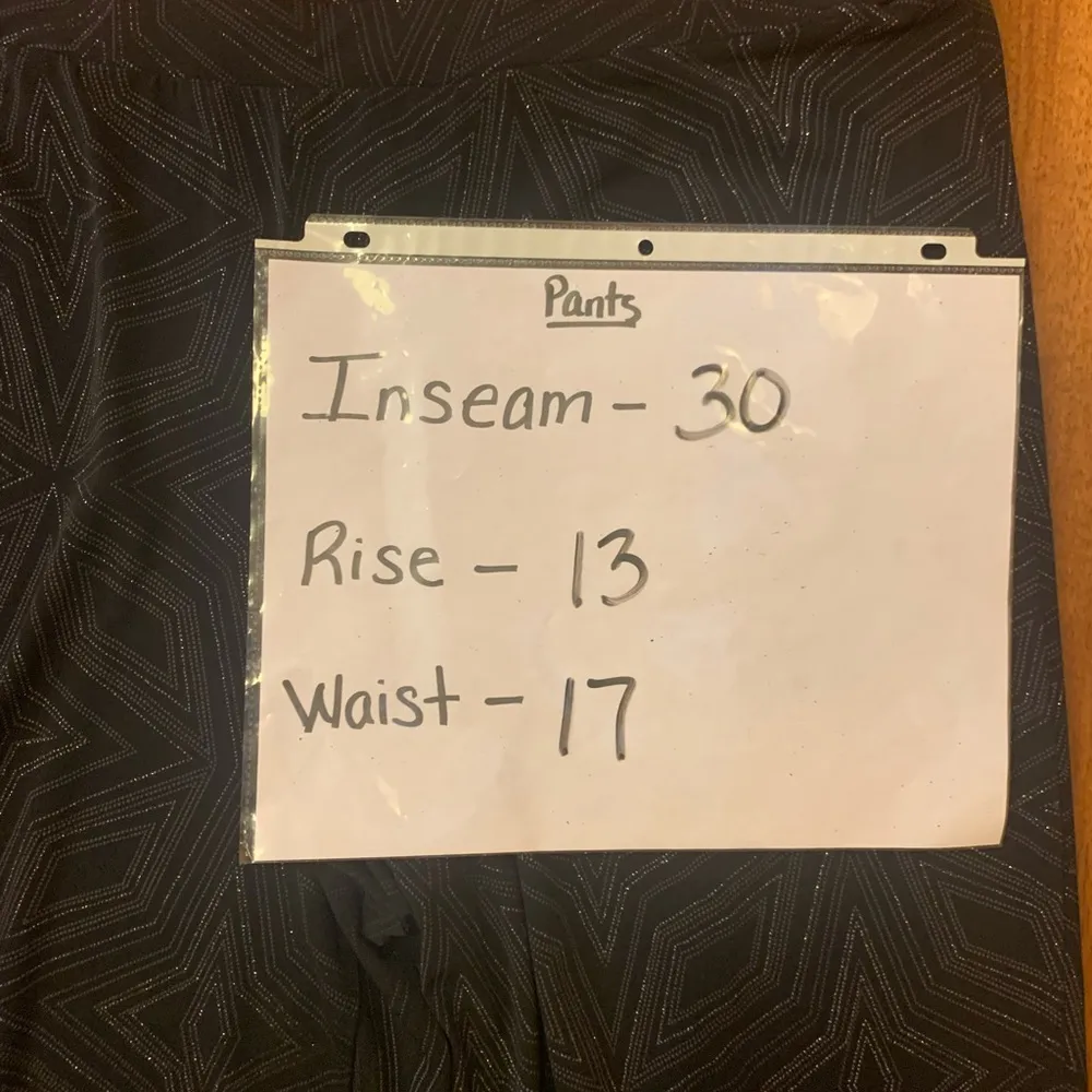 CATO Pants Women’s 14/16 Wide leg Stretch pull on Silver Sparkle Thread Design - Image 6