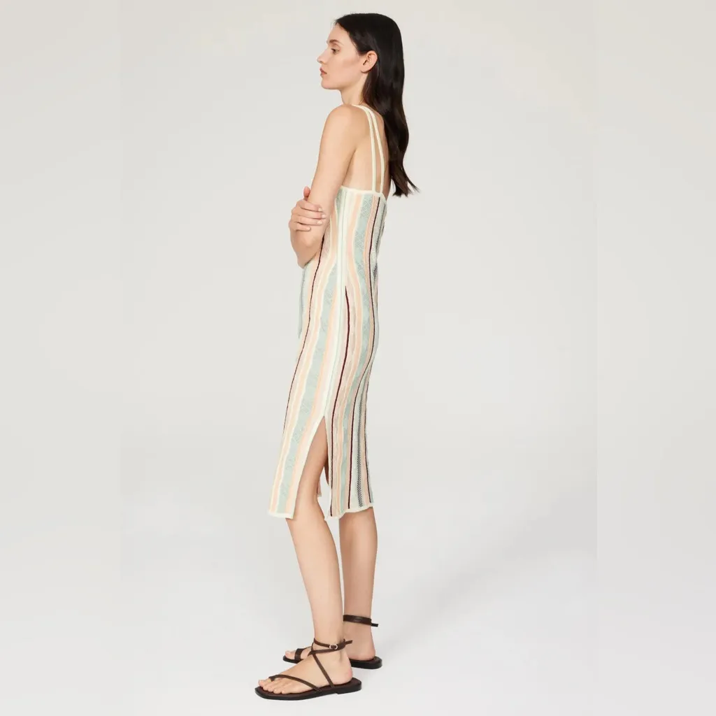 Club Monaco midi dress Multicolored Boho Knit Striped Size XS NWT Beach Vacation - Image 3