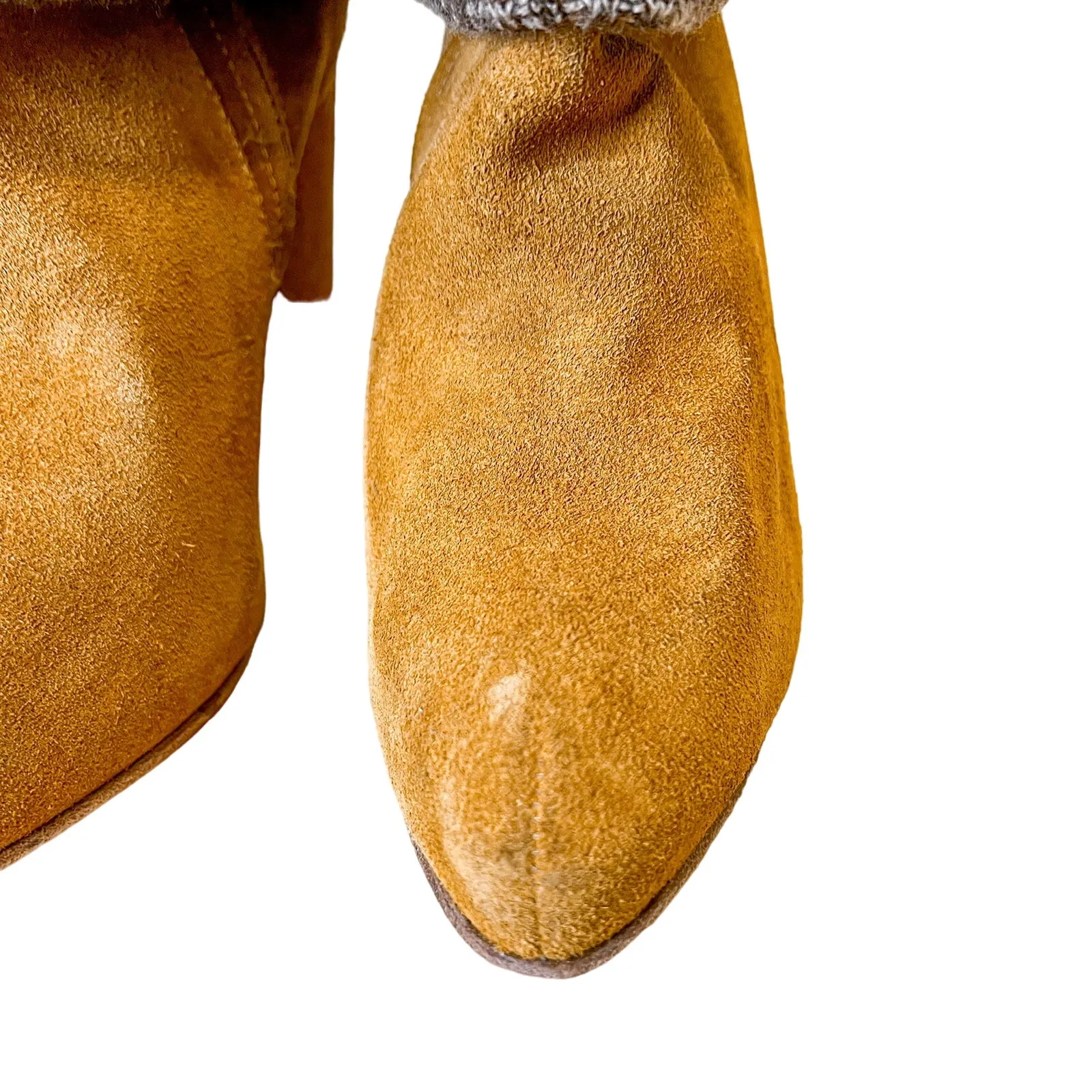 NEW Rachel Comey Colton Tan Brown Suede Leather Bootie with Knit Foldover US 8.5 - Image 4