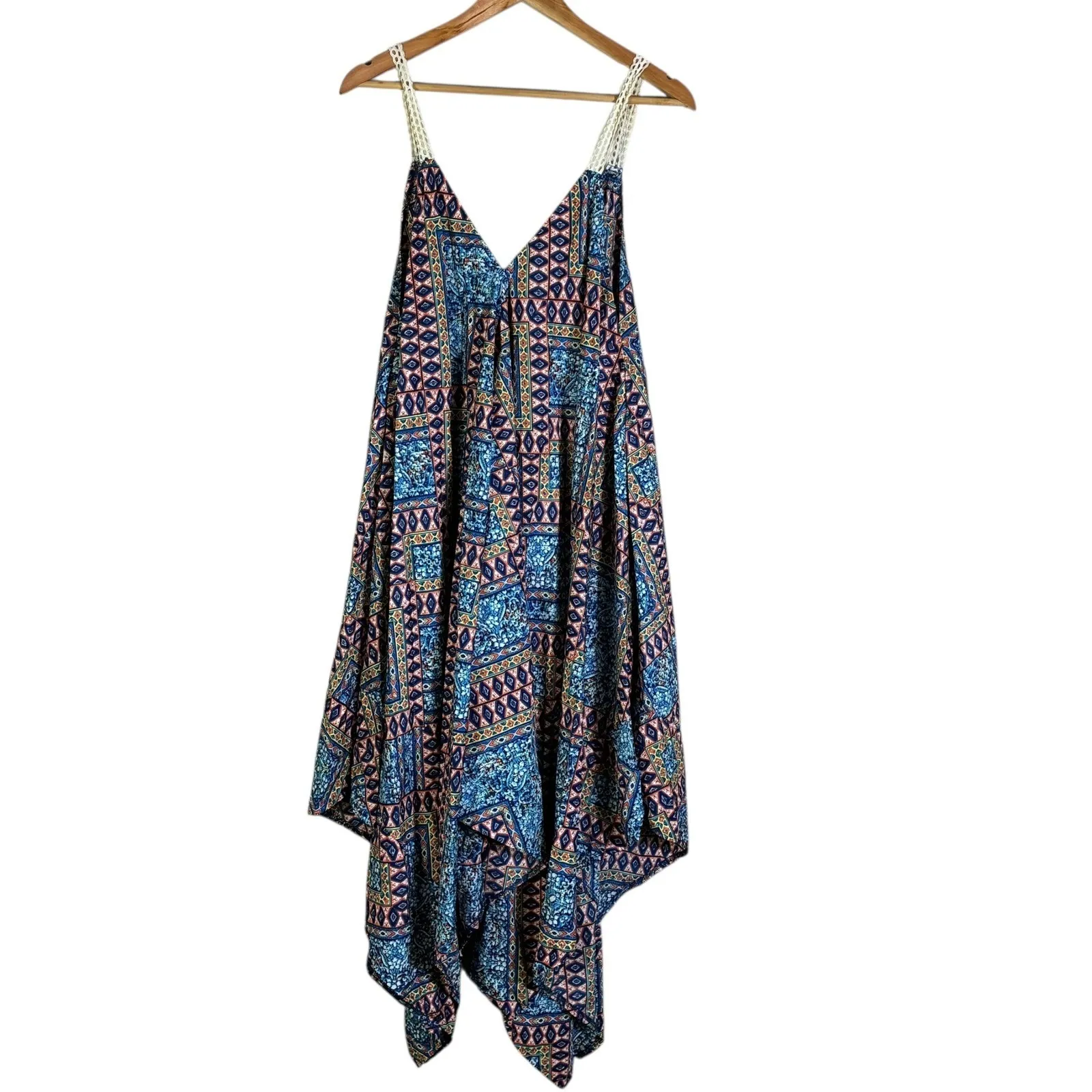 New Look Womens Boho Geometric Maxi Dress Size 2X Multicolor Festival Summer - Image 2