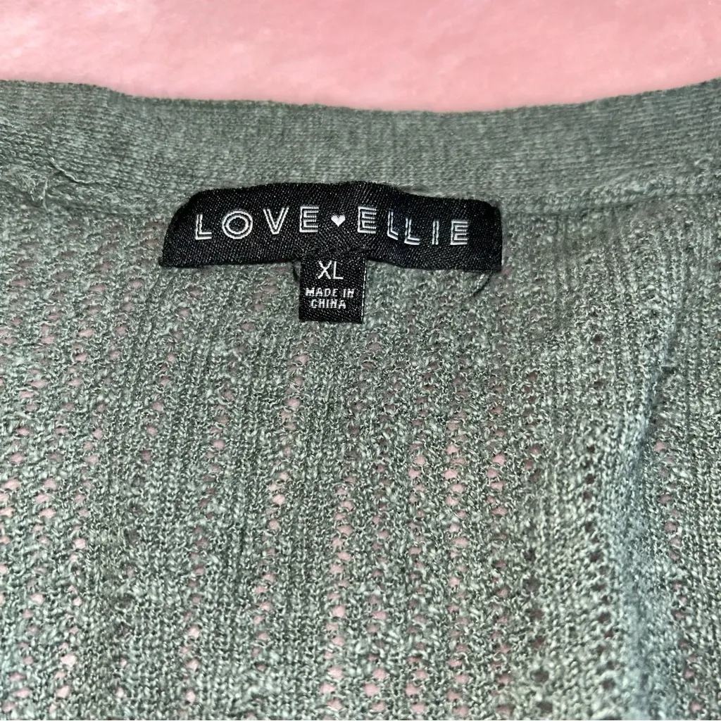 Love Ellie sage green open front cardigan sweater with pockets size XL - Image 5