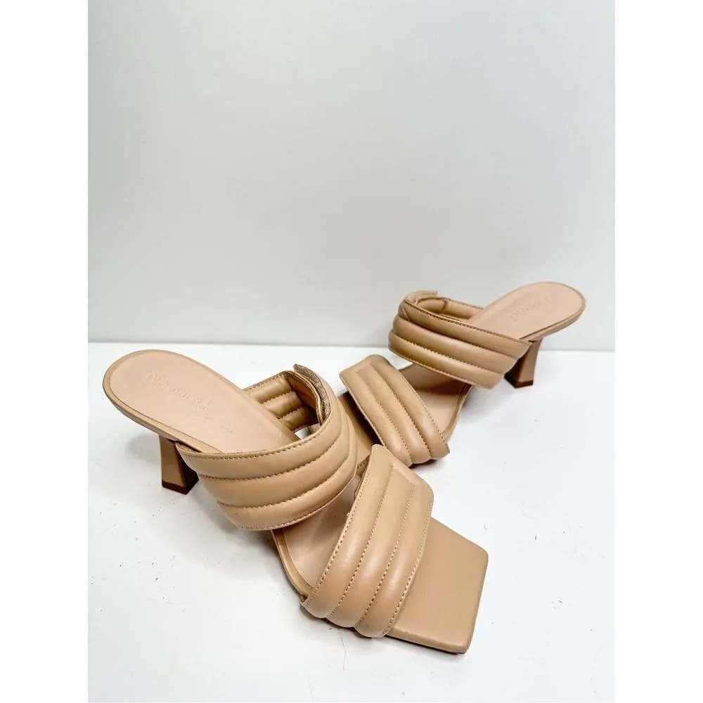 Abound Sandals Womens Size 6 Qarly Heeled Tan Slip On Square‎ Toe Heels - Image 2
