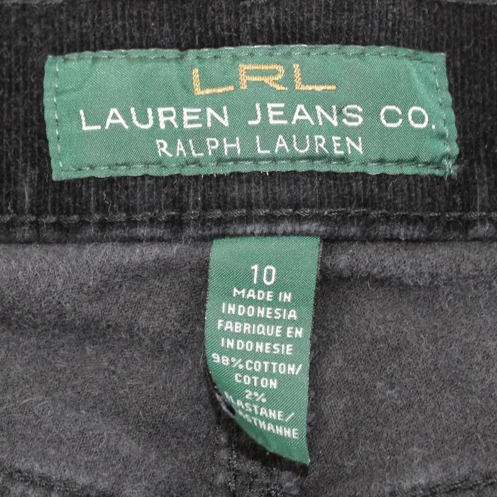 Lauren Ralph Lauren Black Corduroy Jeans Women Size 8/10 - Image 3