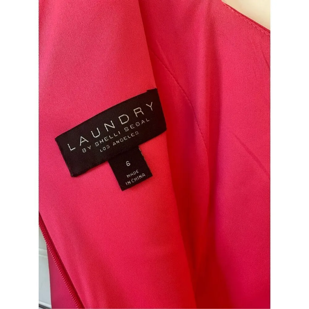 Laundry by Shelli Segal Hot Pink Ruffle Cocktail Dress - Image 4
