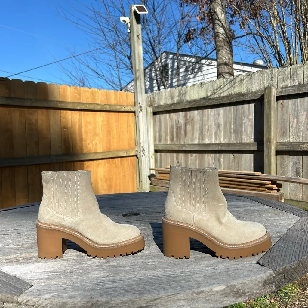 Jeffrey Campbell‎ Tuckee Lug Sole Ankle Boot in Natural Sand Suede Size 5 - Image 2