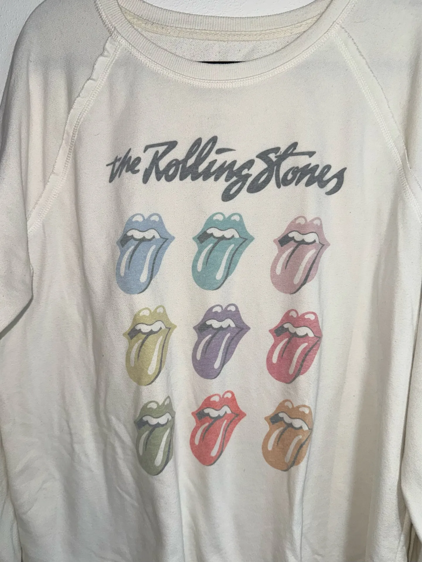 Maurices The Rolling Stones Sweatshirt Cream Multi Band Graphic - Image 5