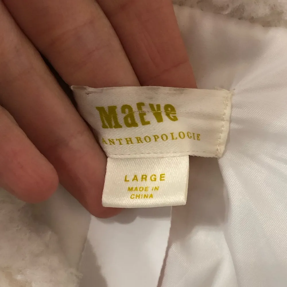 Anthropologie Maeve Cinched Soft & Elegant Faux Fur Coat in Ivory - Size Large - Image 5