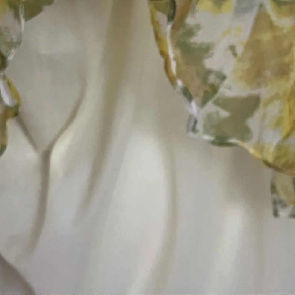 Vintage 60’s/70’s Floral Babydoll Nightie Yellow Green Chiffon Ruffle M Size M - Image 7