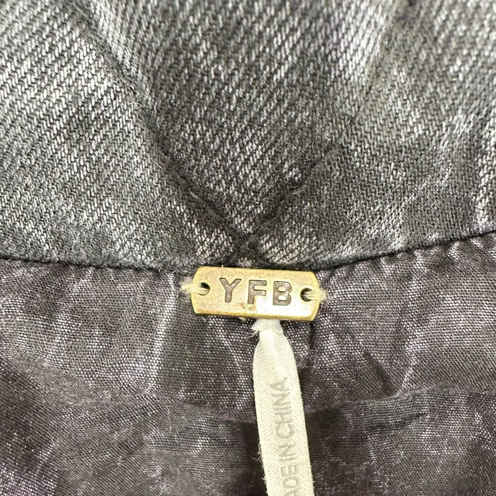 Young Fabulous & Broke Walker Quilted Shacket Charcoal Stonewashed Casual Size L - Image 6