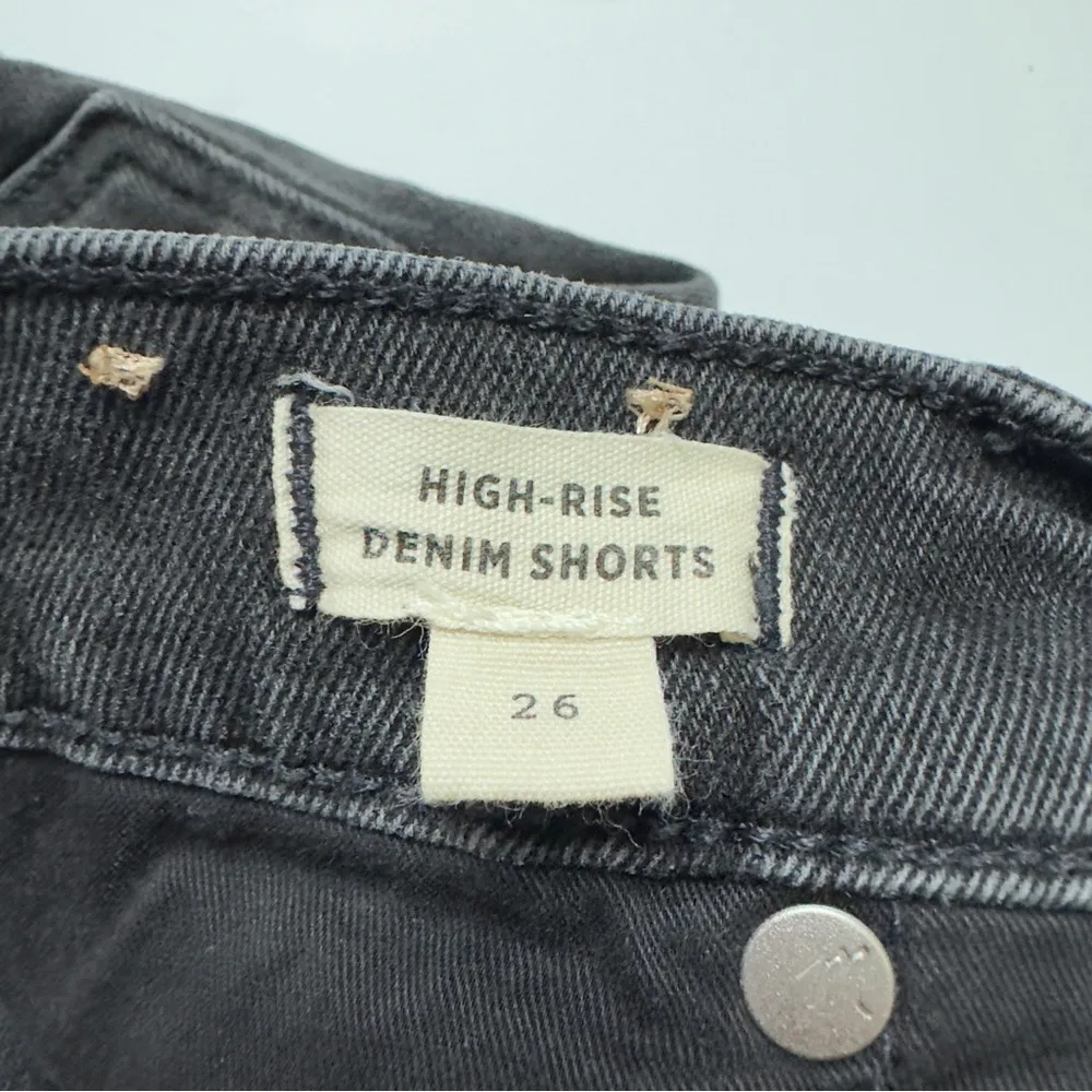 Madewell High-Rise Denim Shorts Jean cotton stretch high waisted gray black zip - Image 12