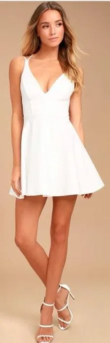 Lulus White Skater Dress  - Image 3