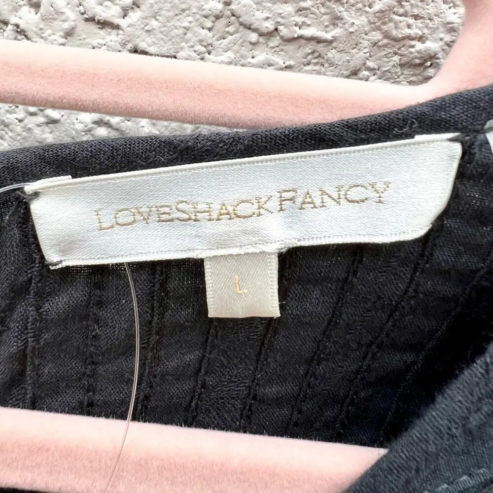 LoveShackFancy Santorini black cotton mini dress large - Image 5