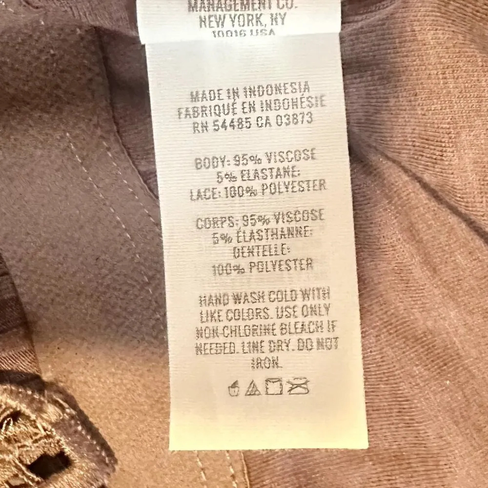 NWT Aerie Brown Cropped Lace Detail Bralette Tank - Size: Medium - Image 3