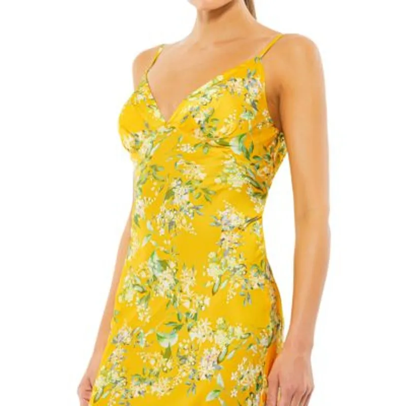 Mac‎ Duggal Ieena Floral Empire Waist Bias Cut Sleeveless Trumpet Gown Size 0 - Image 2