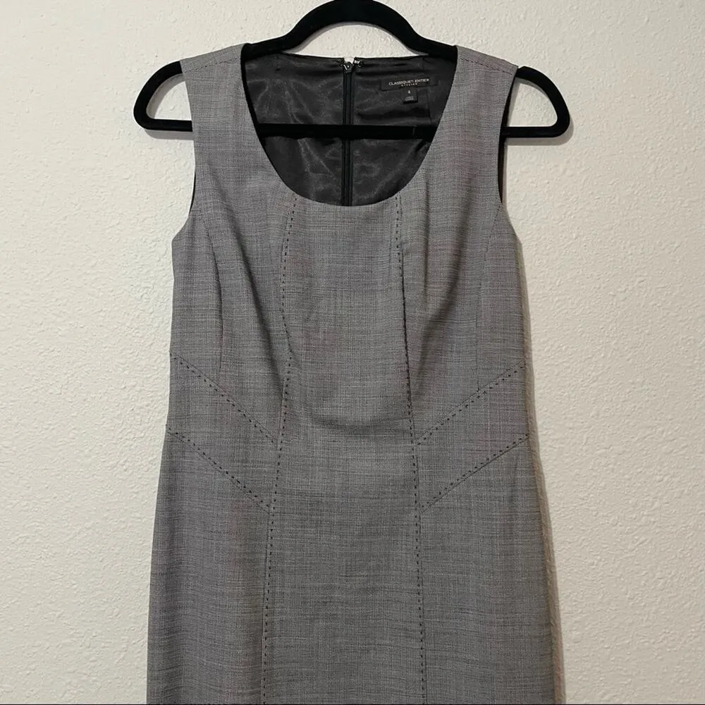 Classiques Entier Atelier Grey Sleeveless Dark Academia Sheath Dress Womens 4 - Image 2