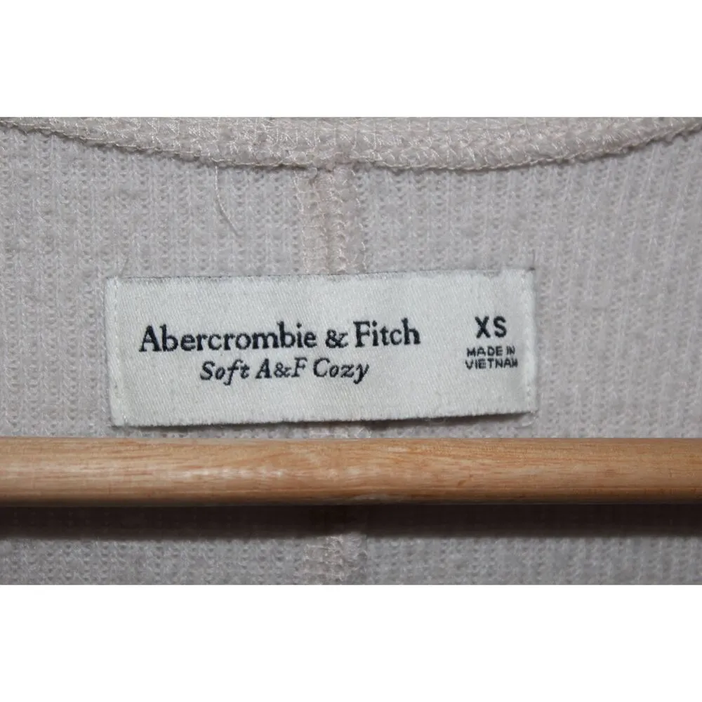 Womens Abercrombie & Fitch Soft AF Cozy Cream Long Sleeve Cardigan Sweater Sz XS - Image 3