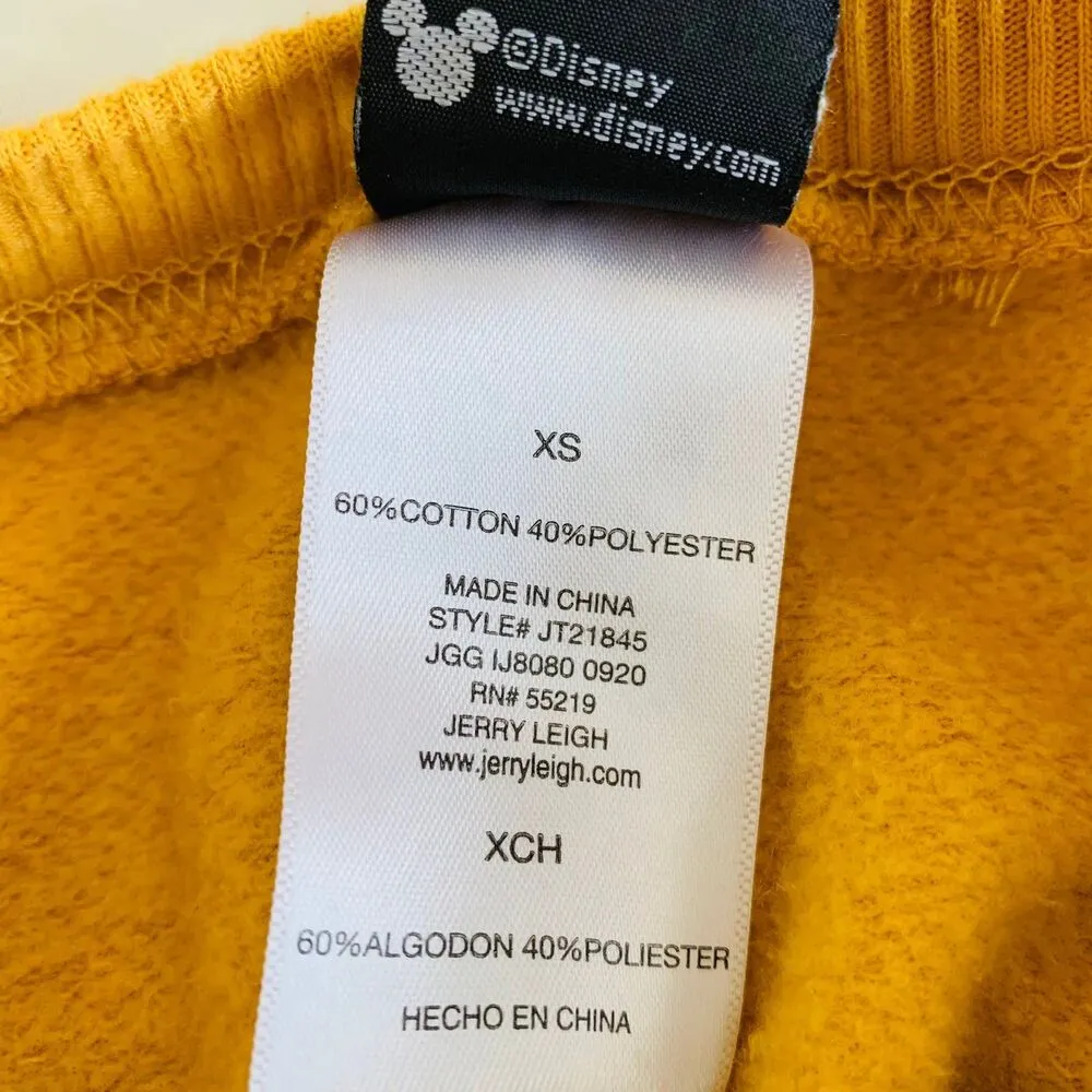 Disney Mickey Mouse Graphic Golden Oversized Cutoff Crewneck Sweatshirt | XS-M - Image 6