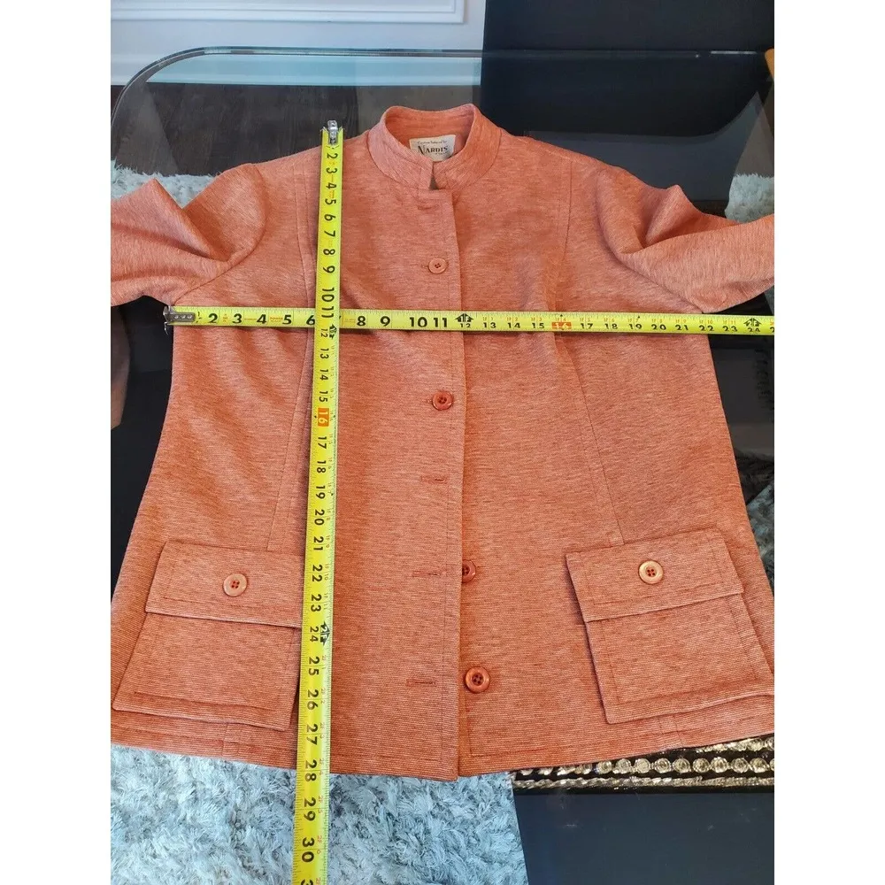 Vintage Nardis of Dallas Women's Long Sleeve Buttons Front Casual jacket Size XL Orange - Image 11