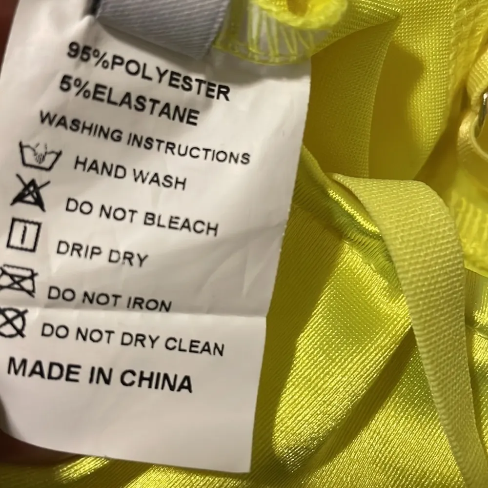 Fluorescent Yellow Neon Cami Bodysuit woman top one piece intimate New Sz small - Image 4