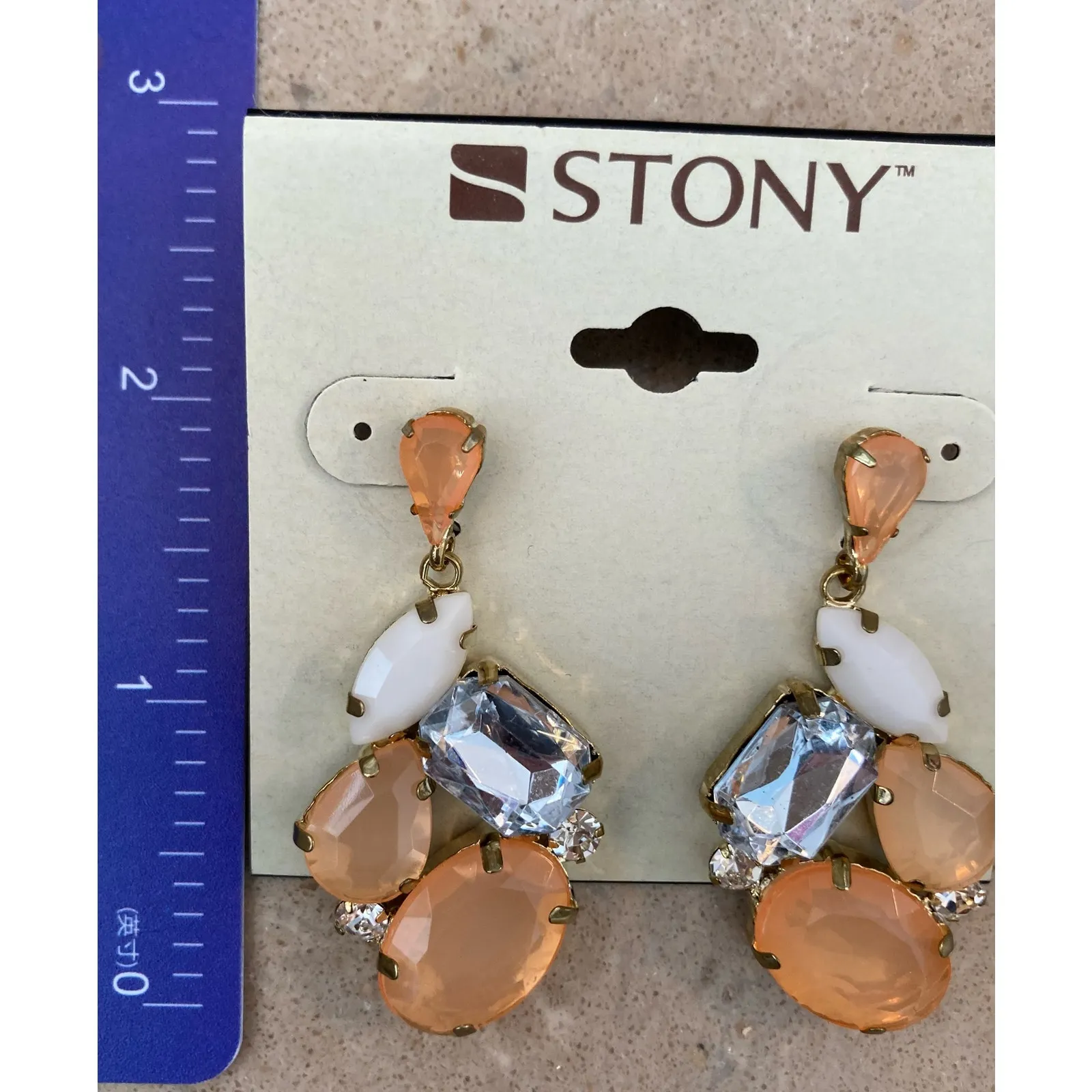 Earrings Peach and White Orange - Image 4