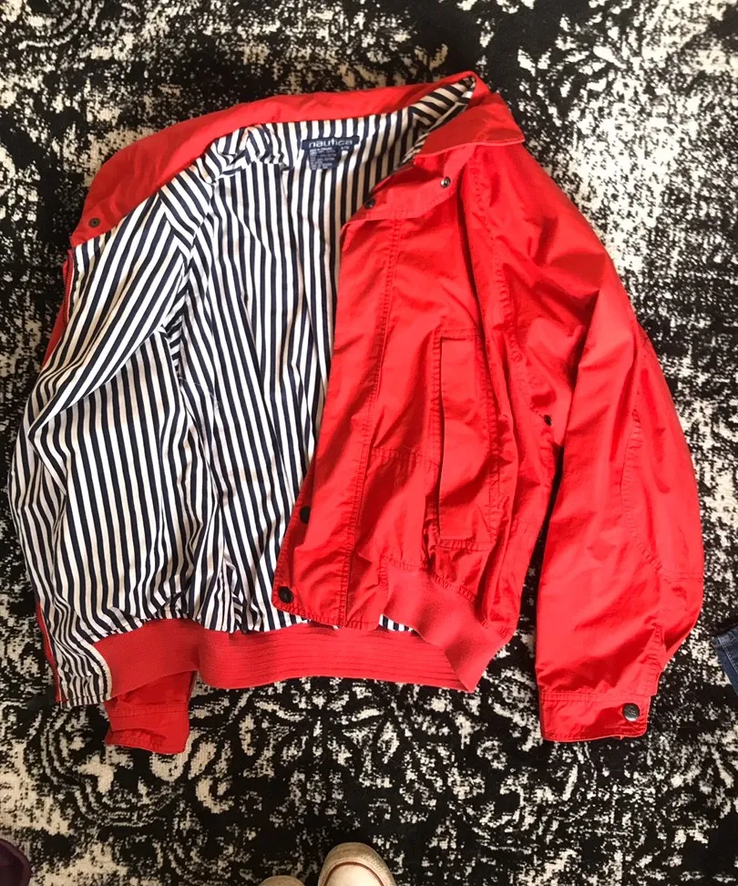 Red Bomber Jacket Size L - Image 7