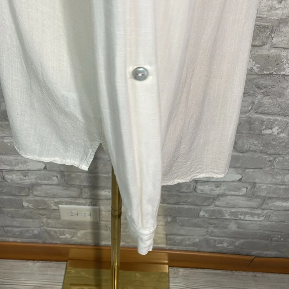 Rielle White Button Down Shirt Size M - Image 3