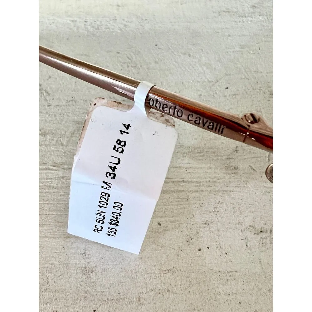 Roberto Cavalli Rc 1029 34U Bronze/Pink Metal Frame Aviator Sunglasses - Image 6